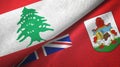 Lebanon and Bermuda two flags textile cloth, fabric texture