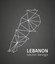 Lebanon black triangle vector mosaic outline map