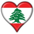 Lebanon button flag heart shape