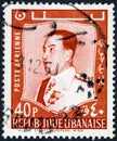 A stamp printed in Lebanon shows a portrait image of Staatsdruckerei Wiev