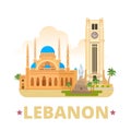 Lebanon country design template Flat cartoon style Royalty Free Stock Photo