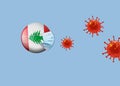 Lebanon Corona virus attack concept.