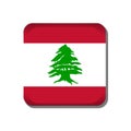 Lebanon flag button icon isolated on white background