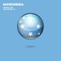 Micronesia Country Flag 3D Button Royalty Free Stock Photo