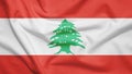 Lebanon flag with fabric texture Royalty Free Stock Photo