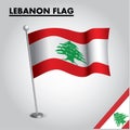 LEBANON flag National flag of LEBANON on a pole