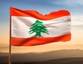 Lebanon Flag Waving on the wind Royalty Free Stock Photo