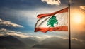 Lebanon Flag Waving on the wind Royalty Free Stock Photo