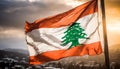 Lebanon Flag Waving on the wind Royalty Free Stock Photo