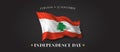 Lebanon independence day vector banner, greeting card.