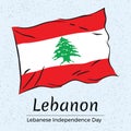 Lebanon. Lebanese independence day greeting card