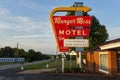 The Munger Moss Motel neon sign, along the historic route 66 in the city of Lebanon, in the State of Missouri Royalty Free Stock Photo