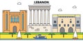 Lebanon outline city skyline, linear illustration