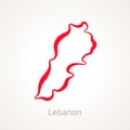 Lebanon - Outline Map