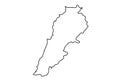 Lebanon outline map state shape country borders