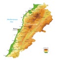 Lebanon physical map