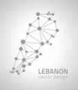 Lebanon vector dot grey outline triangle perspective modern map