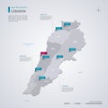 Lebanon vector map with infographic elements, pointer marks Royalty Free Stock Photo