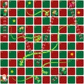 Snakes and Ladders Game Christmas version. Royalty Free Stock Photo