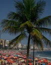 Leblon beach in Rio de Janeiro full of people Royalty Free Stock Photo