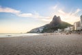 Leblon Beach and Two Brothers Mountain - Rio de Janeiro, Brazil Royalty Free Stock Photo