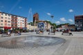 Lebork, Pomeranian Voivodeship / Poland - June 6, 2019: The newly renovated market of a small town in Pomerania. Historic