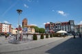 Lebork, Pomeranian Voivodeship / Poland - June 6, 2019: The newly renovated market of a small town in Pomerania. Historic