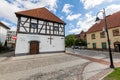 Lebork, Pomorskie / Poland - September, 09, 2020: Pentecostal Church in the center of a small town in Pomerania. Brick temple with