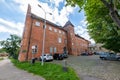 Lebork, Pomorskie / Poland - September, 09, 2020: Teutonic castle in a small town in Pomerania. A brick historic building from the