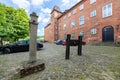 Lebork, Pomorskie / Poland - September, 09, 2020: Teutonic castle in a small town in Pomerania. A brick historic building from the