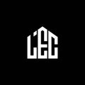 LEC letter logo design on BLACK background. LEC creative initials letter logo concept. LEC letter design.LEC letter logo design on Royalty Free Stock Photo