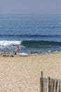 Leca da Palmeira/Porto/Portugal - 10 04 2018:Porto/Portugal - 10 04 2018: View at a girl, alone, stand and looking on the beach of