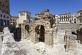 The Roman amphitheater in the center city of Lecce, Puglia, Italy Royalty Free Stock Photo