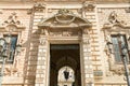 Facade of the Celestines Palace.(Palazzo dei Celestini) in historic center of Lecce, Puglia Royalty Free Stock Photo