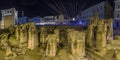 Lecce roman arena night scene and christmas lights