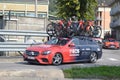 Giro di Lombardia 2022. Ineos Grenadiers bike exchange car. Royalty Free Stock Photo