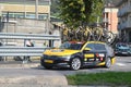 Giro di Lombardia 2022. Passing the province of Lecco. Jumbo - Visma bike exchange team car.