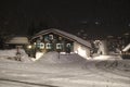 Austrian Mountain House at Night in Lech, Austria