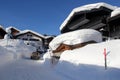 Lech, Austria - 01 16 2019: View of Lech am Arlberg in Winter at the Austrian Alps Mountains