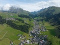 Lech municipality western Austrian state of Vorarlberg, located in Bludenz. Winter sports holiday resort destination in Royalty Free Stock Photo