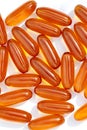 Lecithin supplement capsules close up.