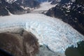 LeConte Glacier in Alaska photographed from an airplane Royalty Free Stock Photo