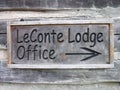 LeConte Lodge Office Sign Royalty Free Stock Photo