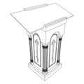 Lectern Church Rack Vector. A Vector Illustration Of Pulpit Podium.