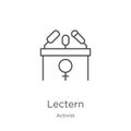 lectern icon vector from activist collection. Thin line lectern outline icon vector illustration. Outline, thin line lectern icon