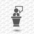 Lectern with microphone icon stock vector illustration flat design