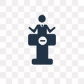 Lectern vector icon isolated on transparent background, Lectern