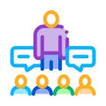 Lector discuss with audience icon vector outline illustration