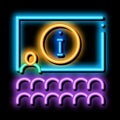 lector information blackboard neon glow icon illustration