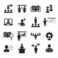Lecture Class Icons Set Illustration